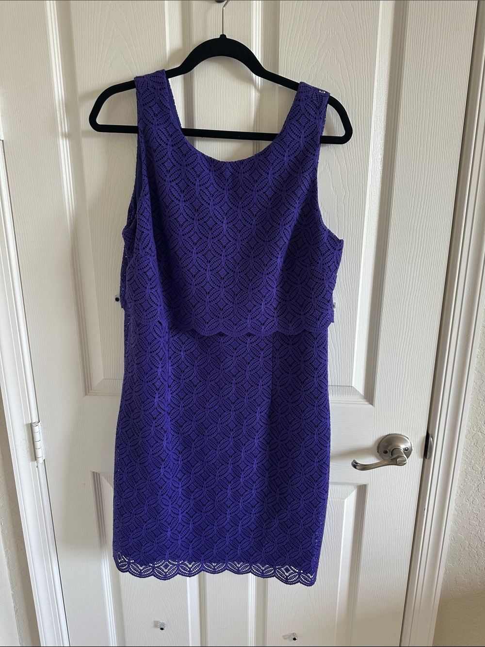 Laundry By Shelli Segal Purple Lace Layered Mini Dress